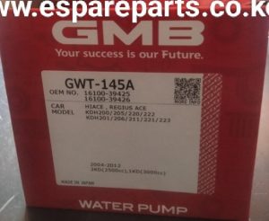 water pump Toyota Hiace Regius box kdh200 kdh201 1kd 2kd 2500cc 3000cc GMB GWT-145A
