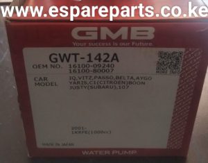 water pump toyota vitz passo belta yaris 1krfe 1000cc GMB GWT-142A