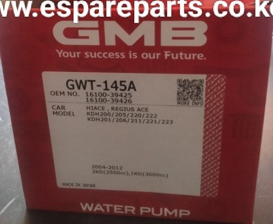 water pump Toyota Hiace Regius box kdh200 kdh201 1kd 2kd 2500cc 3000cc GMB GWT-145A