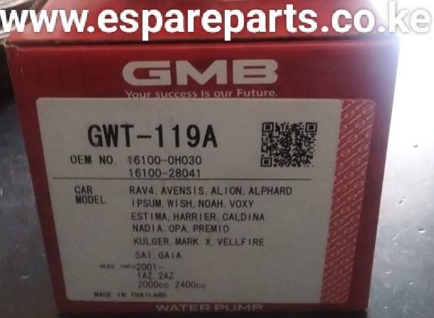 water pump Toyota rav4 avensis wish noah voxy ipsum vellfire opa 1az 2az GMB GWT-119A