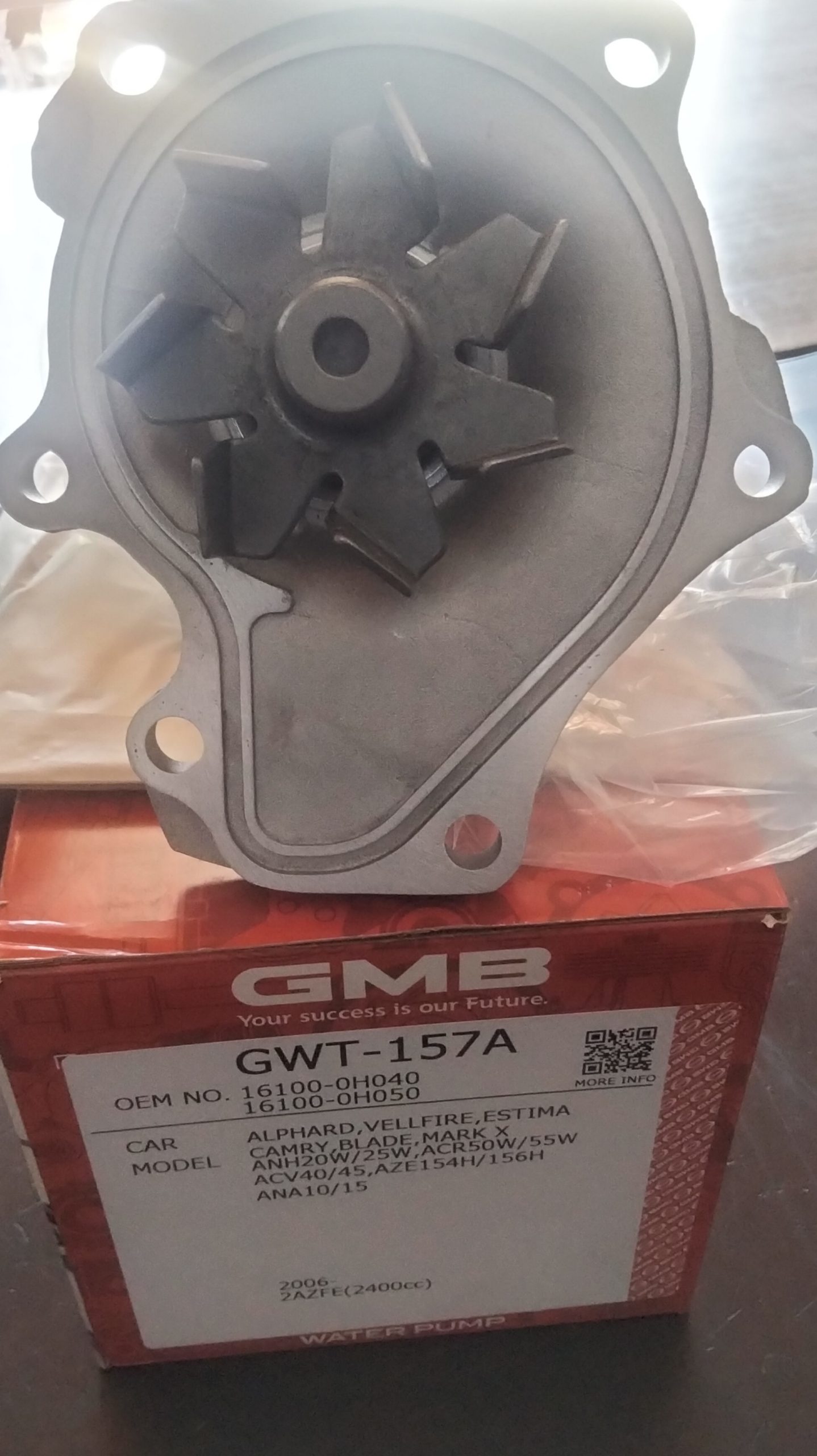 water pump toyota alphard vellfire blade estima 2azfe engine 16100-0h040 gmb gwt157