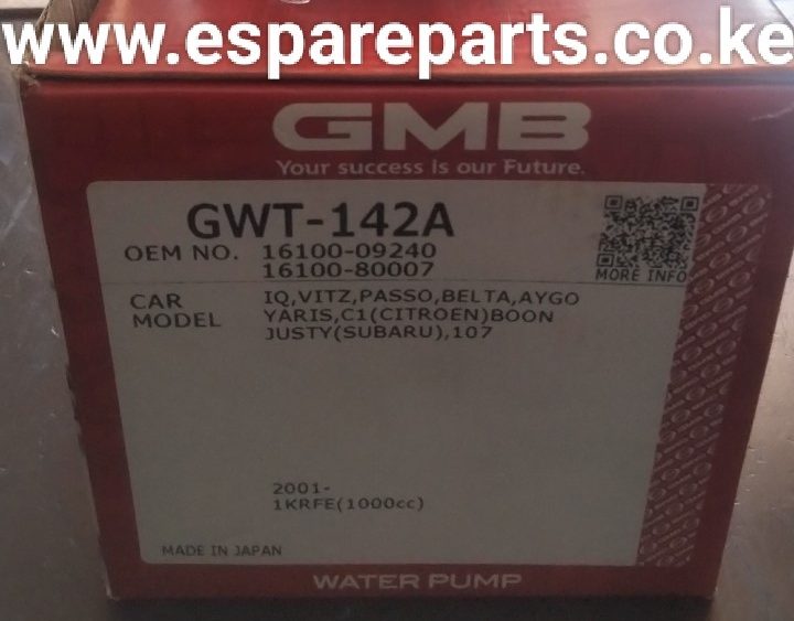 water pump toyota vitz passo belta yaris 1krfe 1000cc GMB GWT-142A
