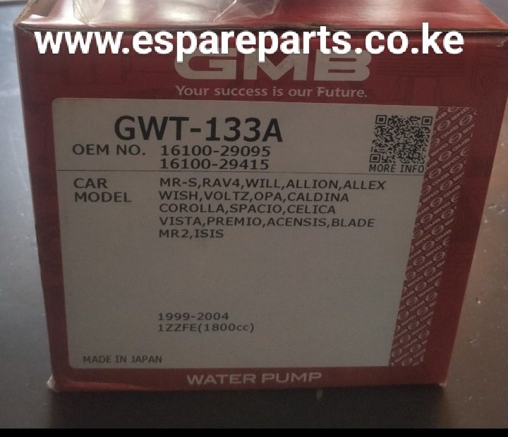 water pump toyota wish rav4 premio allion isis bladecorolla 1ZZFE 1800cc GMB GWT-133A